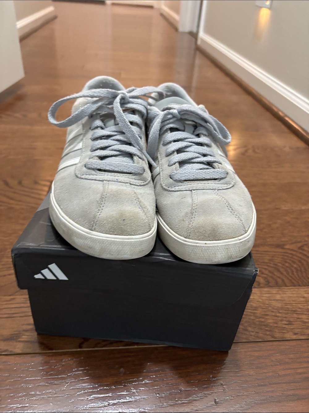 Women’s Casual Suede adidas Sneakers - Light Gray - Picture 4 of 7